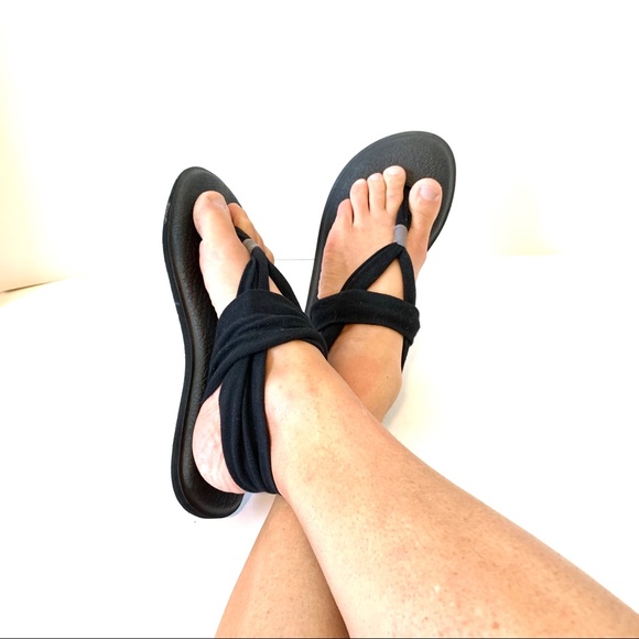 SANUK Black Yoga cloth Sandals—SZ. 8 - Picture 7 of 7